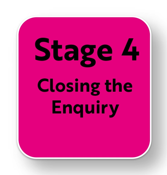 Stage 4 - Closing the enquiry